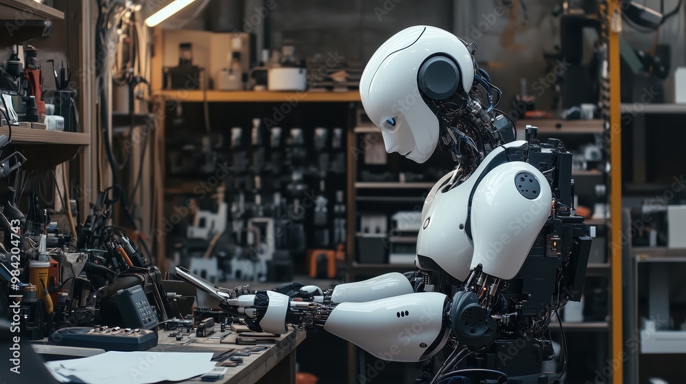 Poster human-robot interaction designer programming emotional responses in advanced humanoid robot in works
