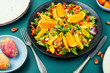 Salad of prickly pear or opuntia