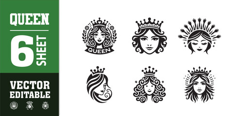 Doodle crowns. Line art king or queen crown sketch, fellow crowned heads tiara, beautiful diadem and luxurious decals vector illustration set. Royal head accessories linear collection