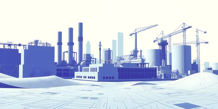 Industrial Landscape:  the Blueprint Shapes