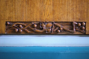 wooden decoration on the wall