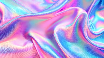 Obraz premium Holographic real texture in blue pink green colors with scratches and irregularities. Abstract trendy holographic background.