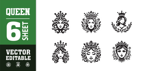 Doodle crowns. Line art king or queen crown sketch, fellow crowned heads tiara, beautiful diadem and luxurious decals vector illustration set. Royal head accessories linear collection