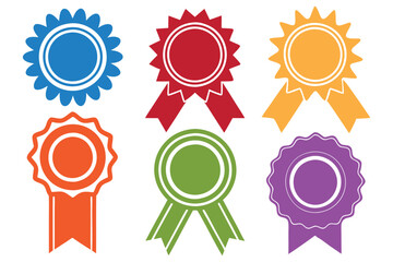 Set of Award Ribbon Icons Winner First Place Medals Vector Collection