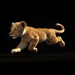 Obraz premium Lion Cub Running.