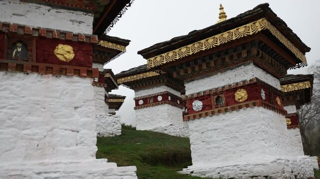 Dochula with 108 stupas or chortens, Punakha, Dochula Pass, Bhutan