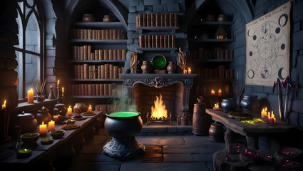 Magic potion in the witch's room