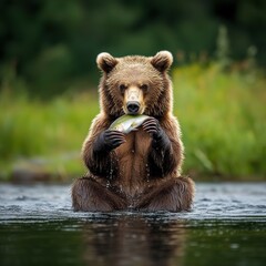 Obraz premium Brown Bear Catch.