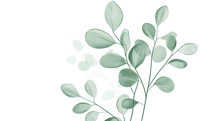 Obraz premium 2D illustrator doodle-style floral and leaf graphics on a white background or wallpaper