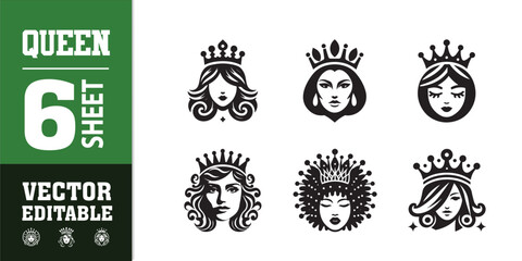 Obraz premium Doodle crowns. Line art king or queen crown sketch, fellow crowned heads tiara, beautiful diadem and luxurious decals vector illustration set. Royal head accessories linear collection