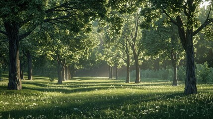 Obraz premium morning in the park
