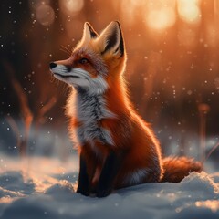 Fototapeta premium Red Fox in Winter.