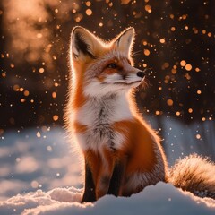 Red Fox in Snow.