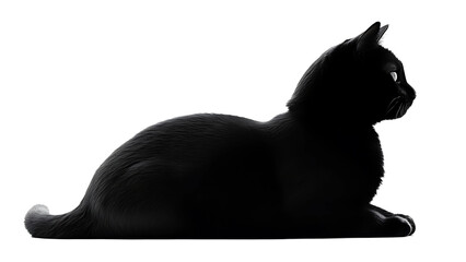 Black Cat Halloween in white background, PNG, No background.