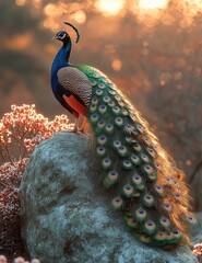 Peacock Sunset. © warunthorn