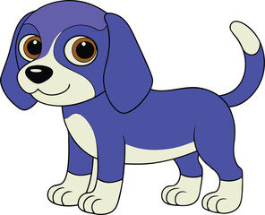  Beagle dog cartoon on illustration art