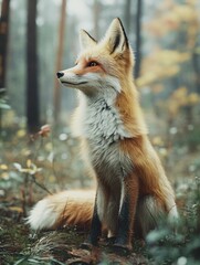 Obraz premium Red Fox in Forest.