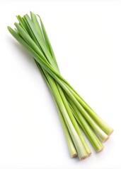 Fresh Lemongrass Isolated on White Background for Culinary and Aromatic Use