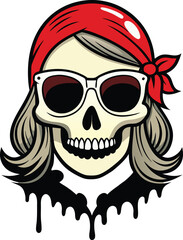  Fashionable glasses skull vector art