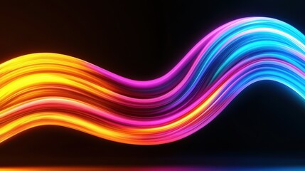Neon Wave - Dynamic Swirling Motion of Vibrant Colors with Bold Saturation and Glowing Highlights