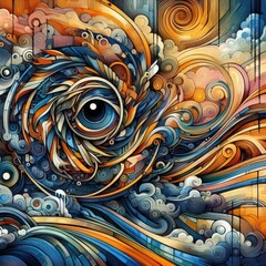 art in graffiti style. illustration  abstract styled Decorative background