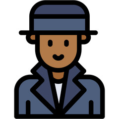 Vector Icon Detective, People, Professions And Jobs, Eyeglasses, Agent