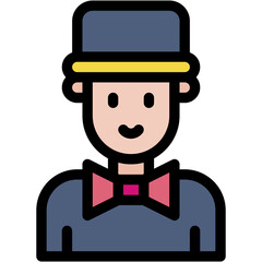 Vector Icon Showman, Professions And Jobs, Showman, Redhead, Caucasian