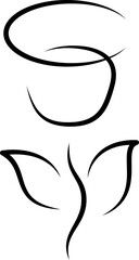 minimal rose illustration line style. for icons, symbols, signs or logos