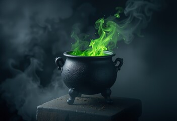 cauldron with fire
