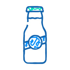 milk bottle doodle icon sketch vector. milk bottle sign. isolated symbol illustration