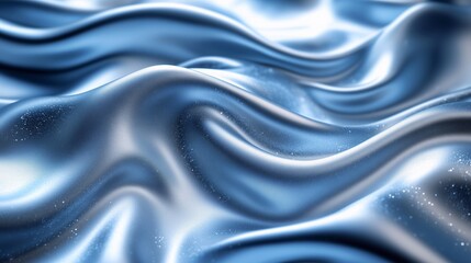 Fototapeta premium Soft Blue Satin Waves with Sparkling Dust