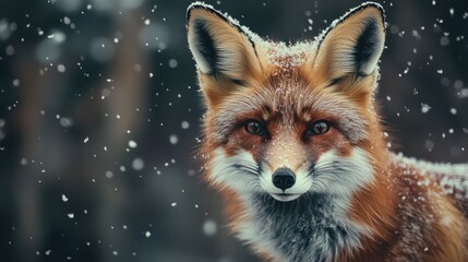 Fototapeta premium Red Fox in Snow.