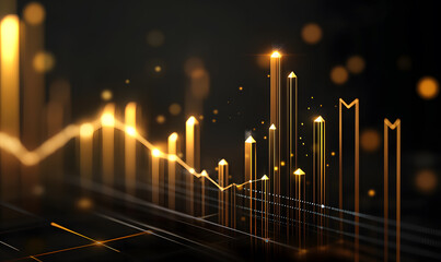 Futuristic Stock Market Chart with Glowing Data or Dynamic Financial Timeline for graphic background