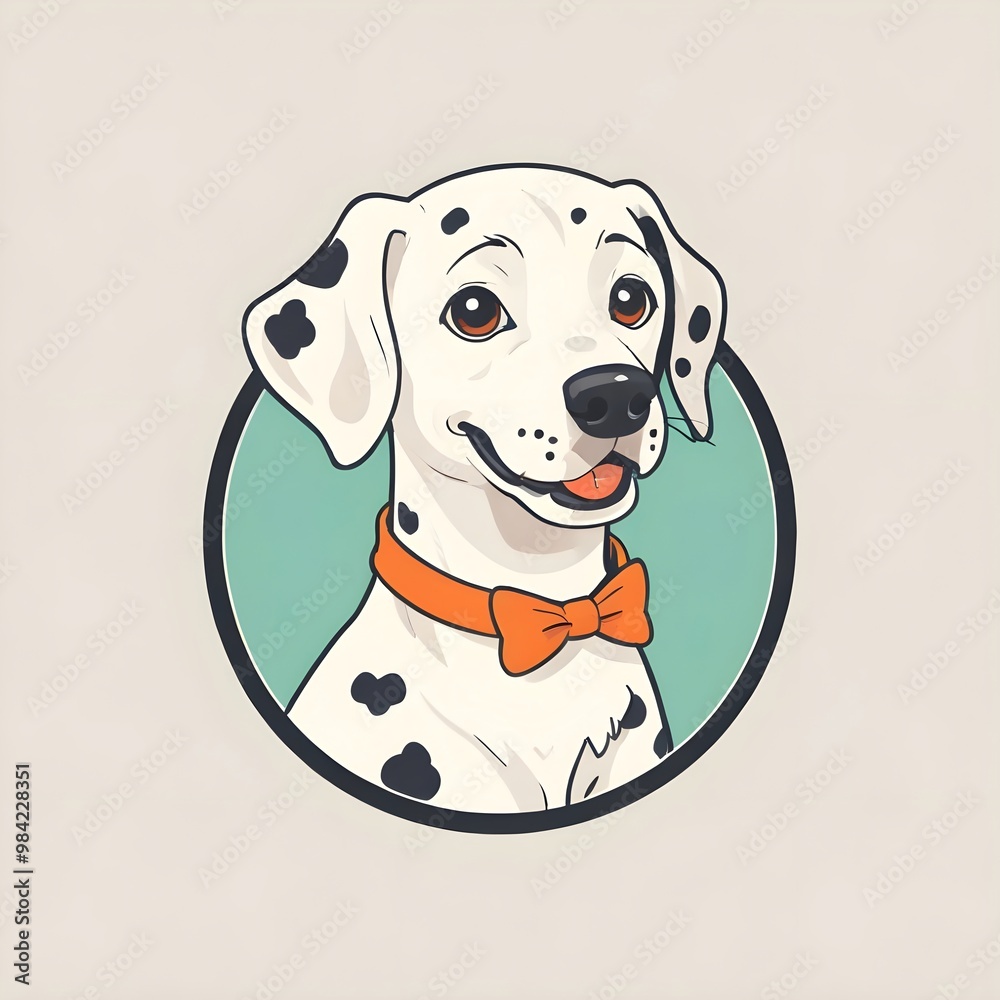 Wall mural dalmatian dog with bow tie