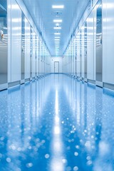 Modern Hospital Sterilization Room with Robotic Systems and Sterile Lighting