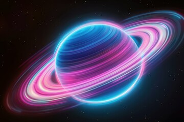 Abstract planet with sun flare in deep space - star nebula again. Beautiful simple AI generated image