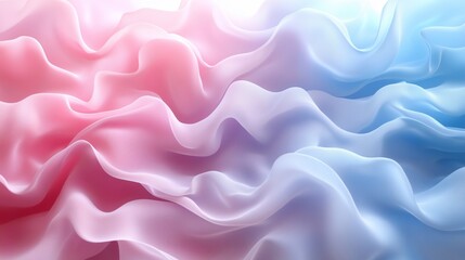 Obraz premium Delicate pastel fabric folds in soft pink and blue, flowing gracefully to create a peaceful, abstract texture.