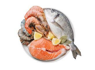 Seafood Platter Delight: Shrimps, Salmon, Oysters Galore