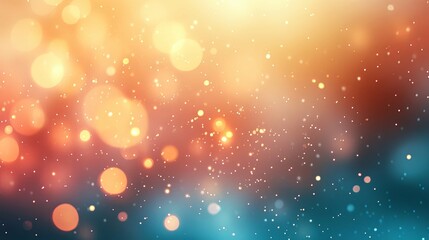 Abstract Blurred Background with Golden Bokeh and Glowing Particles