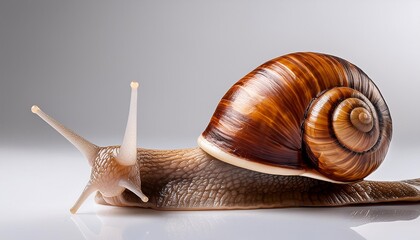 Naklejka premium snail on a white background