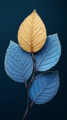 Obraz premium Minimalistic Illustration of Red Semi-Transparent Frozen Flowers on a Soft Dusty Light Blue Background, Muted Colors in Stylish Floral Design for Mobile Phone Wallpapers