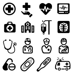 Seamless Pattern with Flat Medical Icons