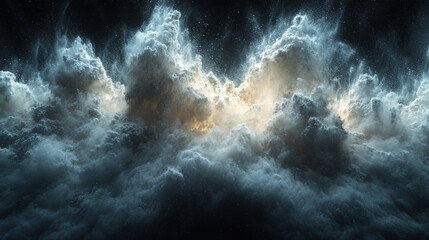 Fototapeta premium white thick smoke on a black background close-up