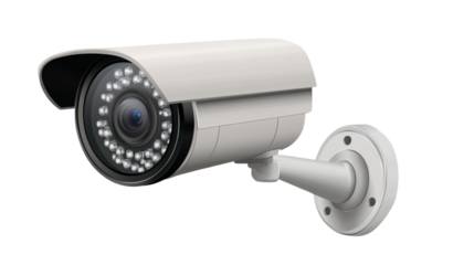 A camera with a white body and a black lens