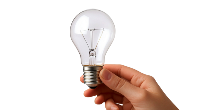 A hand holding a light bulb - Powered by Adobe
