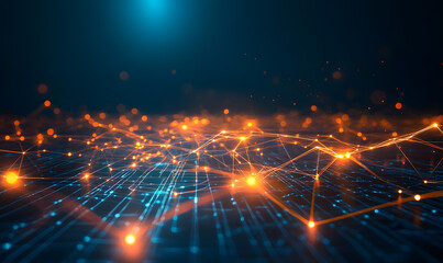 Fototapeta premium Futuristic Stock Market Chart with Glowing Data or Dynamic Financial Timeline for graphic background