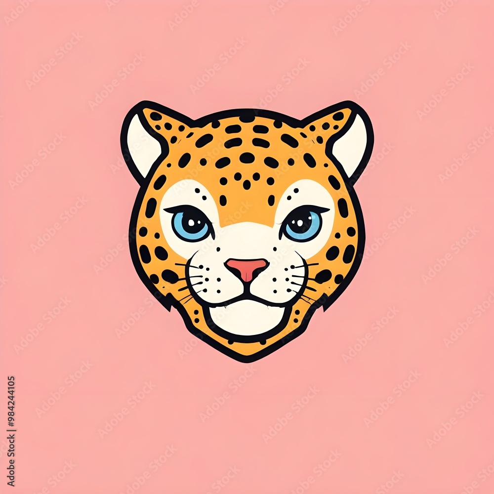 Wall mural cute leopard illustration