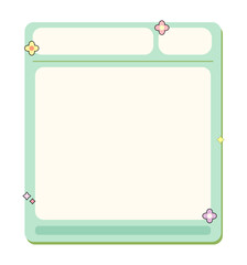 cute notepad planner vector design template decorated with mini flowers and sparkle stars, Cute pastel memo pad, note-taking layout 