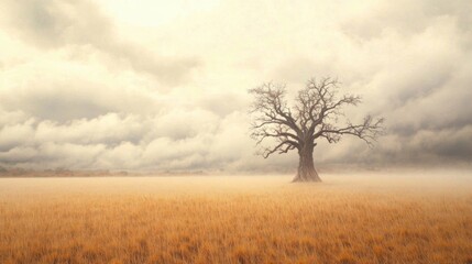 Fototapeta premium Lonely Tree in Fog.