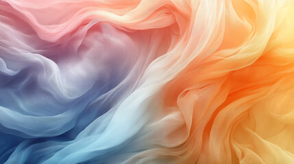 Obraz premium Abstract silk waves blend vibrant colors, creating a dreamy texture. Perfect for backgrounds, prints, and artistic projects.